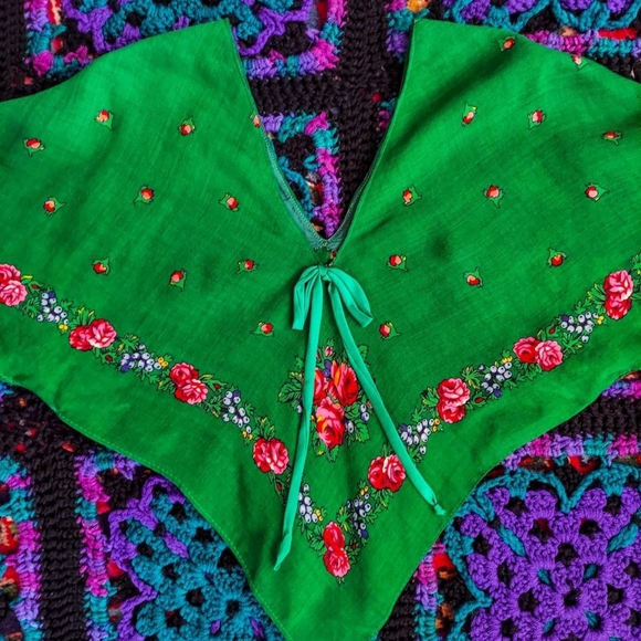 Vintage Scarf Handkerchief Hem Skirt Crop Top Two Piece Matching Co-Ord Set - Picture 3 of 7